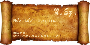 Máté Szelina névjegykártya